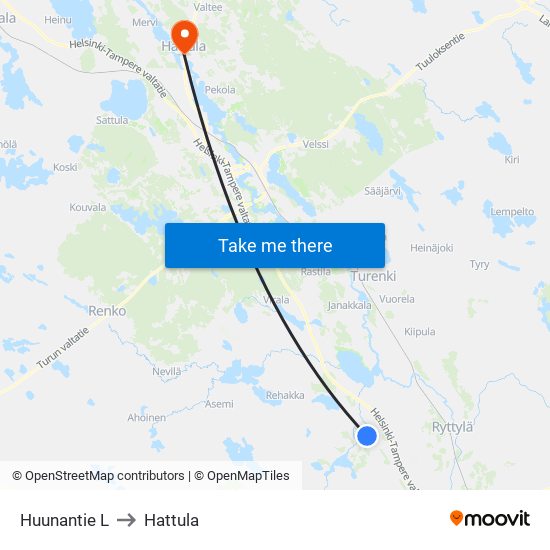 Huunantie L to Hattula map