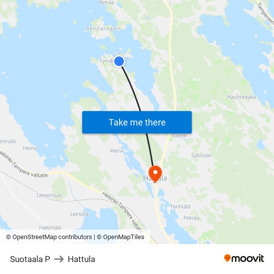 Suotaala P to Hattula map