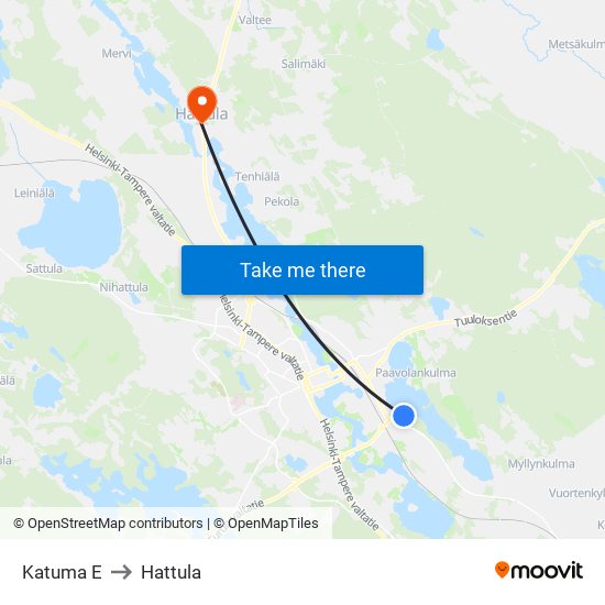 Katuma E to Hattula map