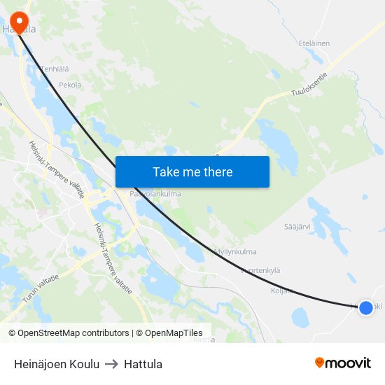 Heinäjoen Koulu to Hattula map