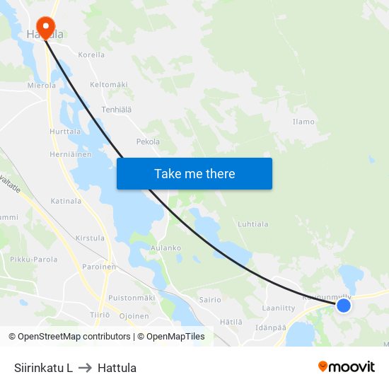 Siirinkatu L to Hattula map