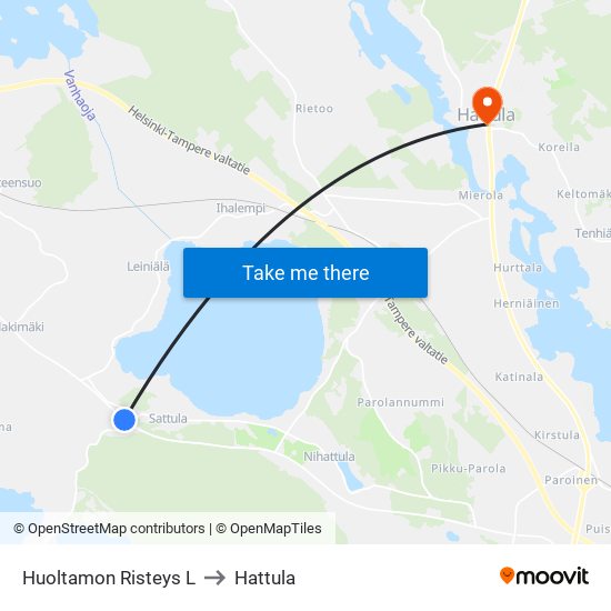 Huoltamon Risteys L to Hattula map