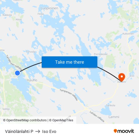 Väinölänlahti P to Iso Evo map