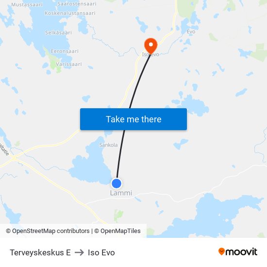 Terveyskeskus E to Iso Evo map