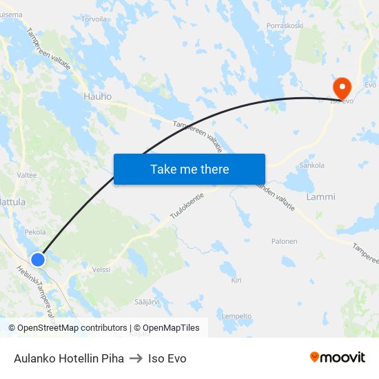 Aulanko  Hotellin Piha to Iso Evo map