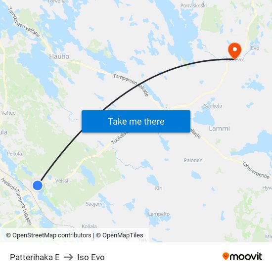 Patterihaka E to Iso Evo map