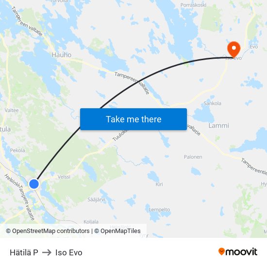 Hätilä P to Iso Evo map