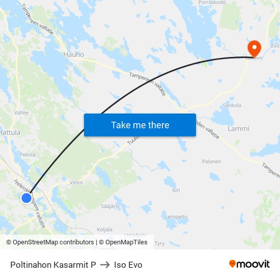 Poltinahon Kasarmit P to Iso Evo map