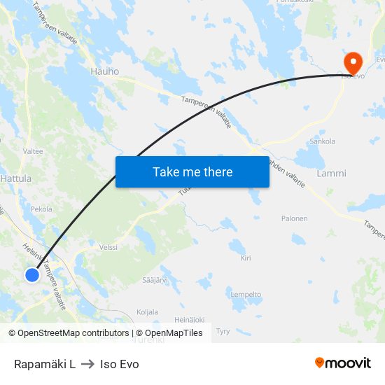 Rapamäki L to Iso Evo map