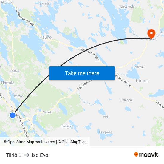 Tiiriö L to Iso Evo map