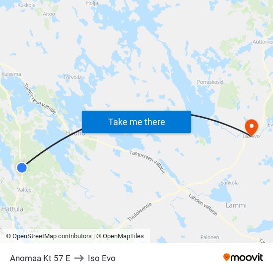 Anomaa Kt 57 E to Iso Evo map