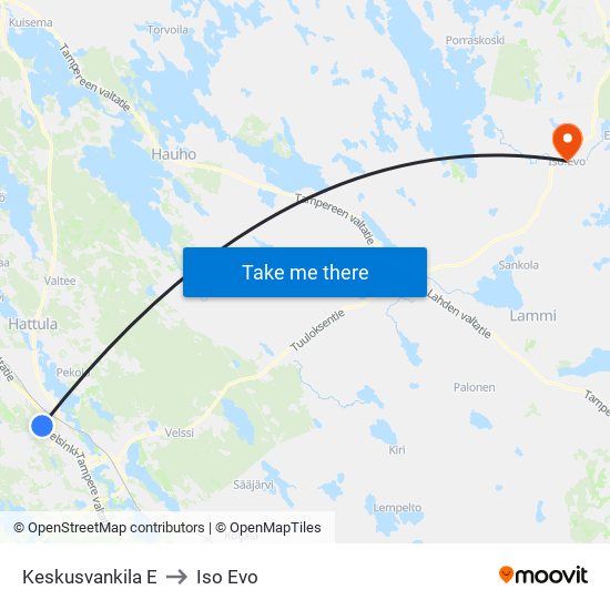 Keskusvankila E to Iso Evo map