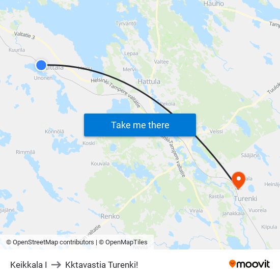 Keikkala I to Kktavastia Turenki! map