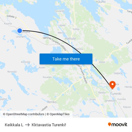 Keikkala L to Kktavastia Turenki! map