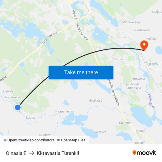 Oinaala E to Kktavastia Turenki! map
