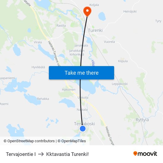 Tervajoentie I to Kktavastia Turenki! map