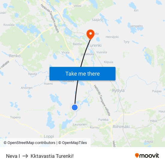 Neva I to Kktavastia Turenki! map