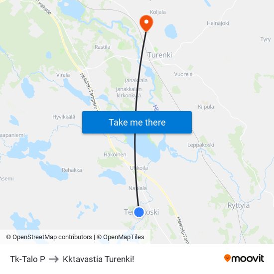 Tk-Talo P to Kktavastia Turenki! map