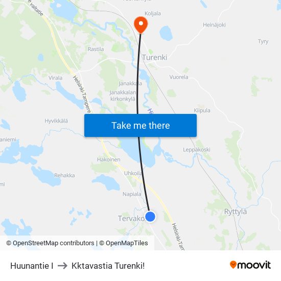 Huunantie I to Kktavastia Turenki! map