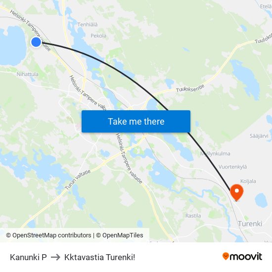 Kanunki P to Kktavastia Turenki! map