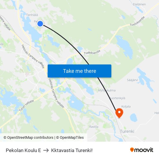 Pekolan Koulu E to Kktavastia Turenki! map