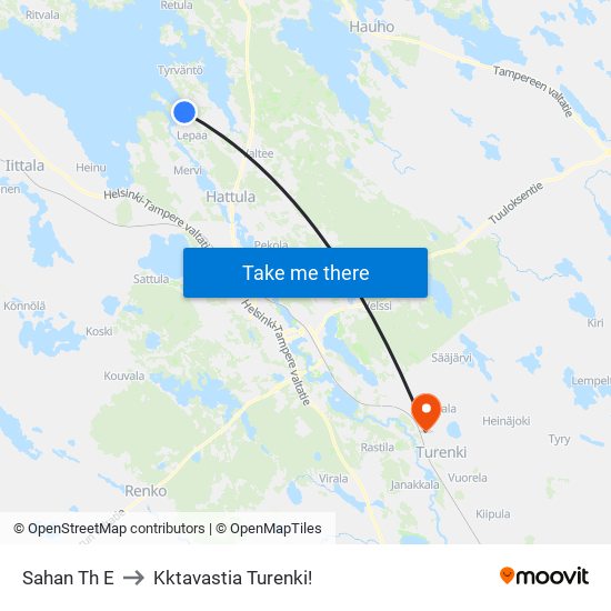 Sahan Th E to Kktavastia Turenki! map