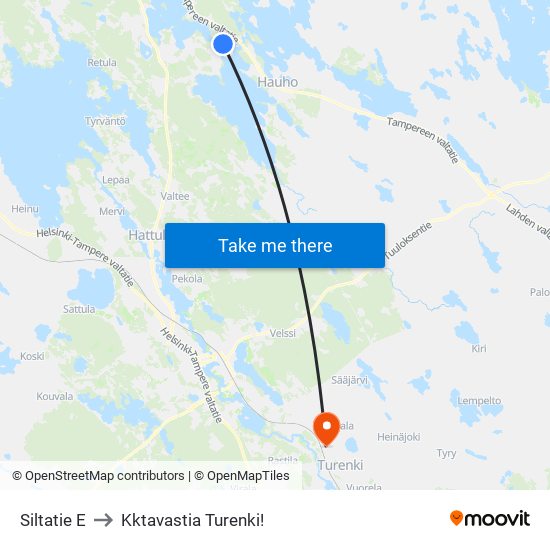 Siltatie E to Kktavastia Turenki! map