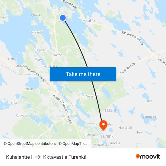 Kuhalantie I to Kktavastia Turenki! map