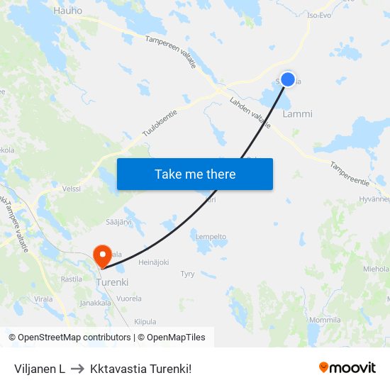 Viljanen L to Kktavastia Turenki! map