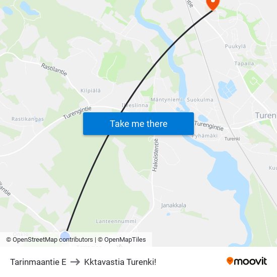 Tarinmaantie E to Kktavastia Turenki! map