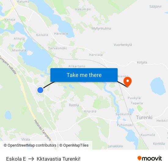 Eskola E to Kktavastia Turenki! map