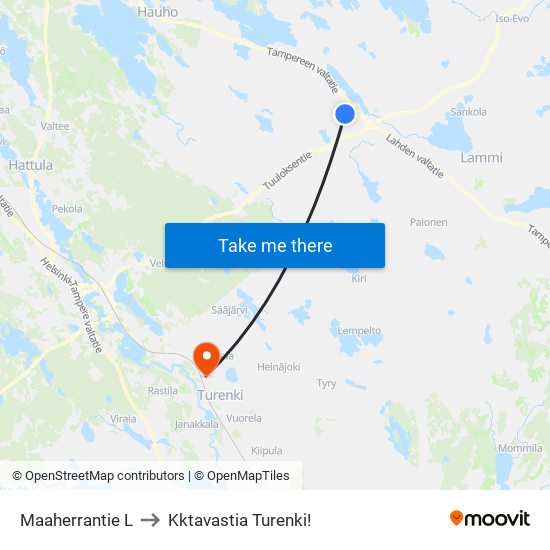 Maaherrantie L to Kktavastia Turenki! map