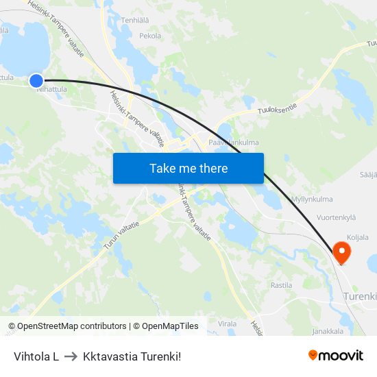 Vihtola L to Kktavastia Turenki! map