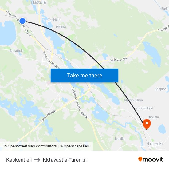 Kaskentie I to Kktavastia Turenki! map