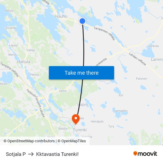 Sotjala P to Kktavastia Turenki! map