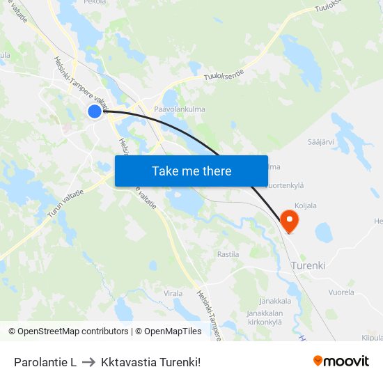 Parolantie L to Kktavastia Turenki! map
