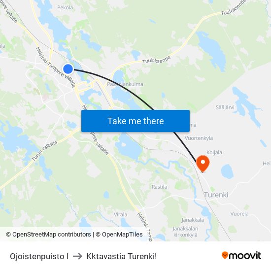 Ojoistenpuisto I to Kktavastia Turenki! map