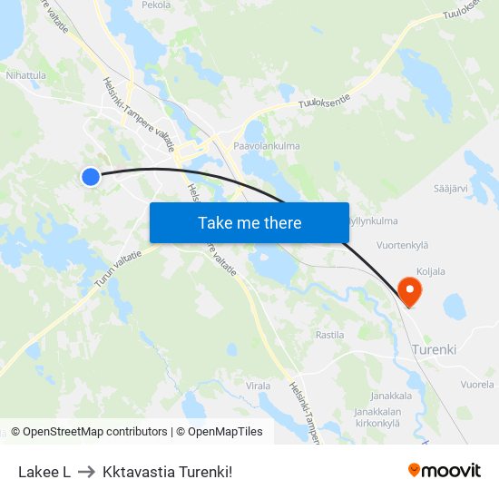 Lakee L to Kktavastia Turenki! map