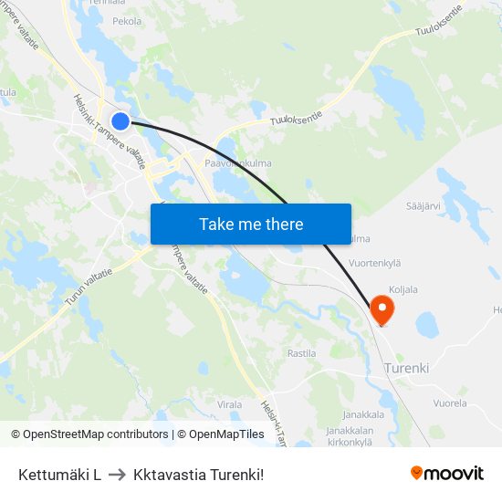 Kettumäki L to Kktavastia Turenki! map