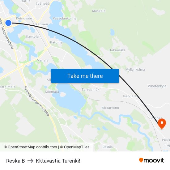 Reska B to Kktavastia Turenki! map