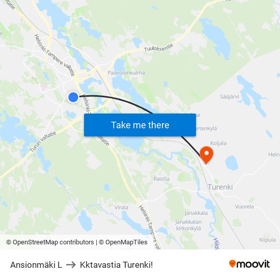 Ansionmäki L to Kktavastia Turenki! map