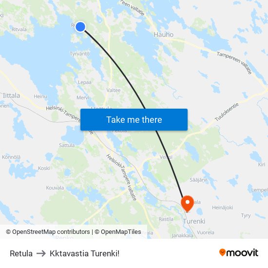 Retula to Kktavastia Turenki! map