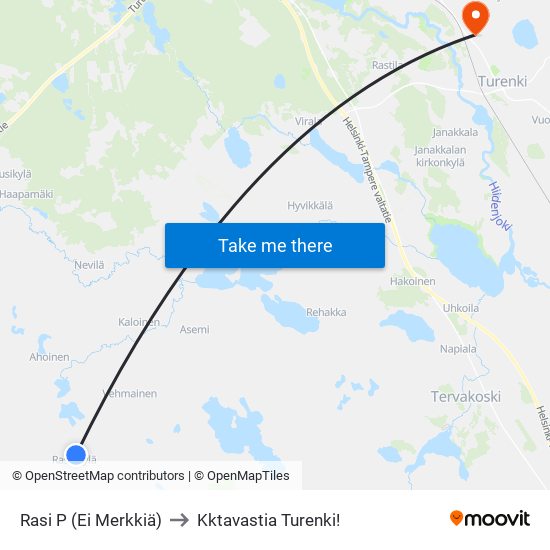 Rasi P (Ei Merkkiä) to Kktavastia Turenki! map