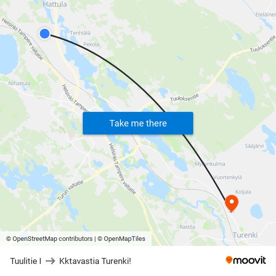 Tuulitie I to Kktavastia Turenki! map