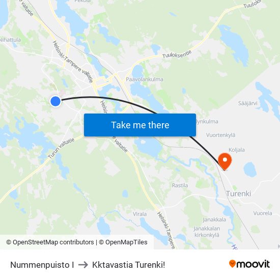 Nummenpuisto I to Kktavastia Turenki! map