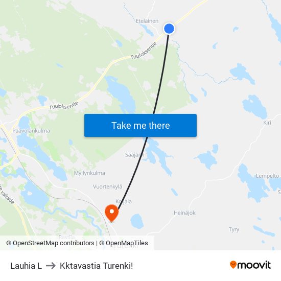 Lauhia L to Kktavastia Turenki! map