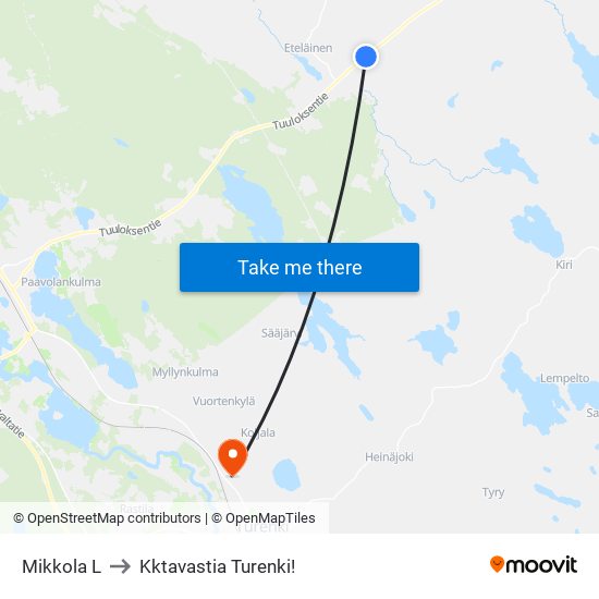 Mikkola L to Kktavastia Turenki! map