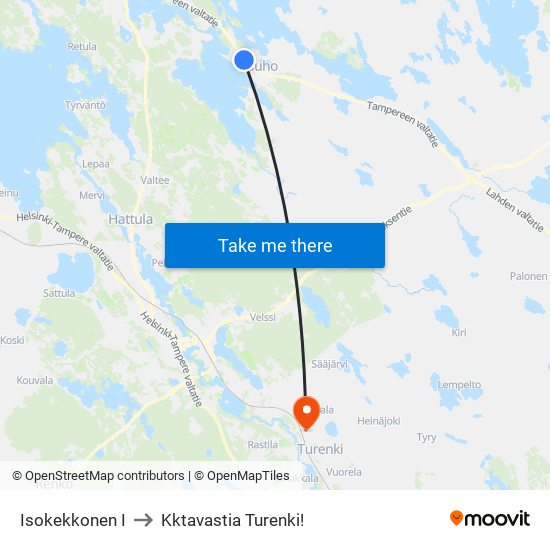 Isokekkonen I to Kktavastia Turenki! map