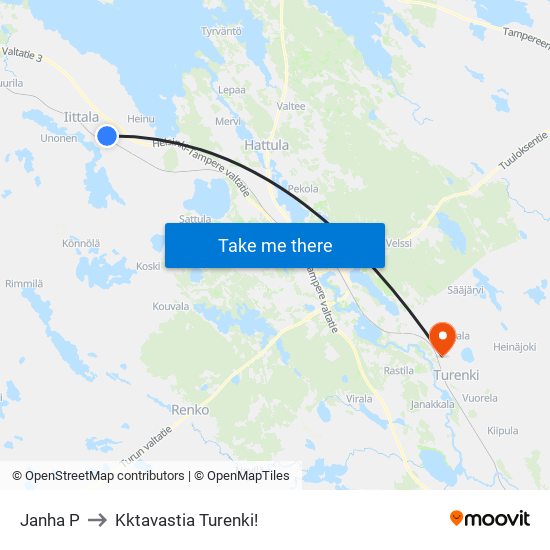 Janha P to Kktavastia Turenki! map