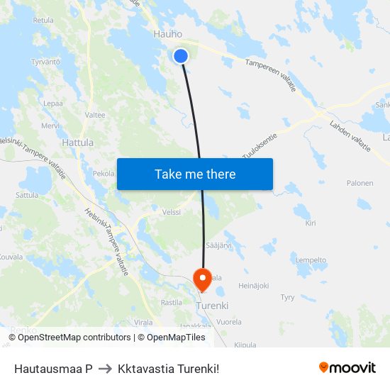 Hautausmaa P to Kktavastia Turenki! map